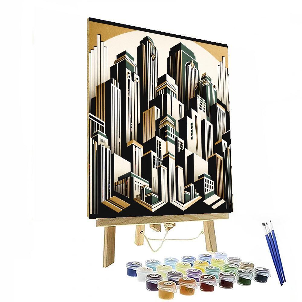 Art Deco City Elegance Numbered Painting Kits