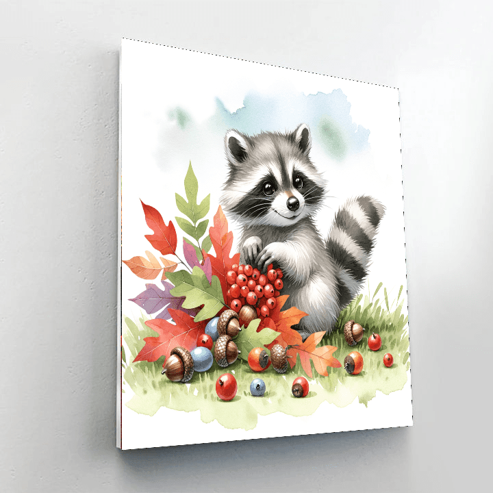 Cheerful Raccoon - DIY Painting By Numbers Kit