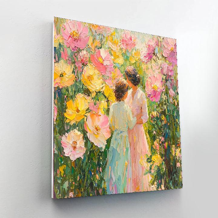 Mom's Embrace In Bloom Paint By Color