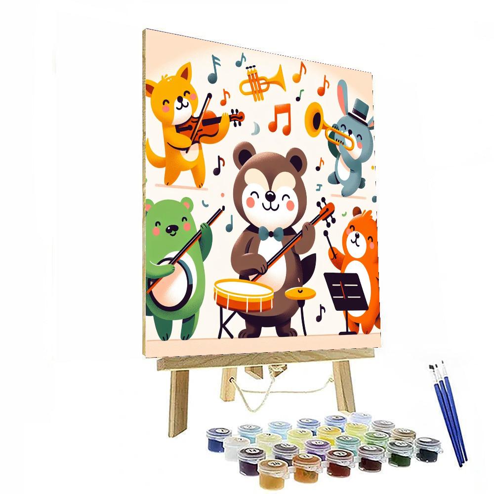 Animal Orchestra Delight Painting By Numbers Kit