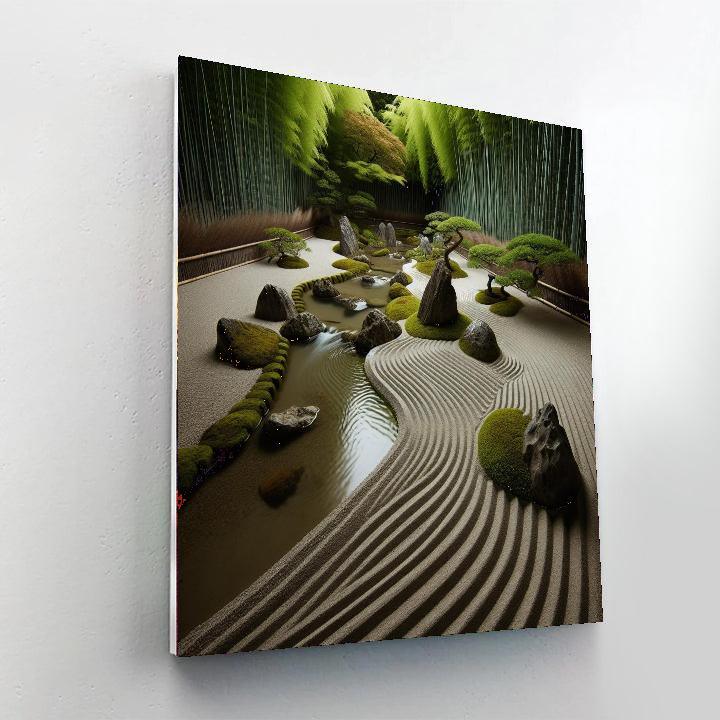 Tranquil Zen Garden Reflection Paint By Color