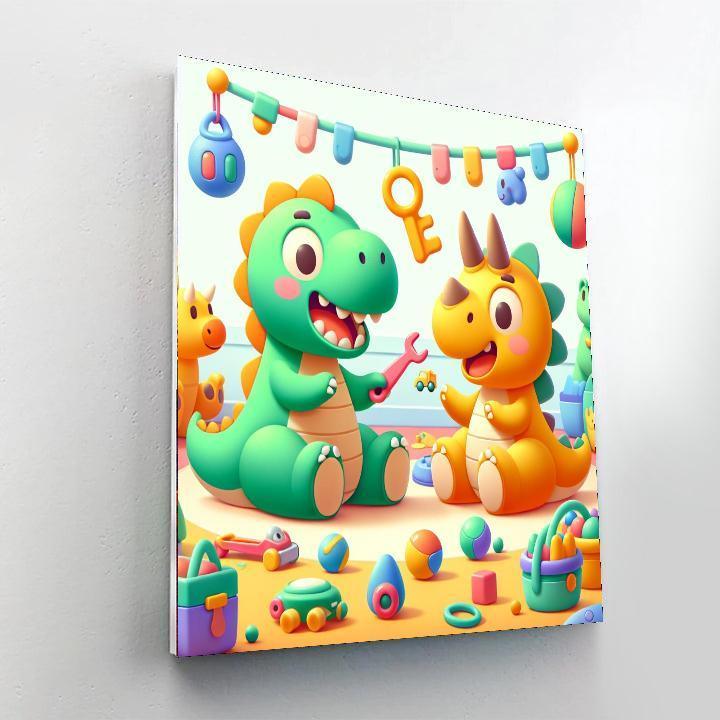 Cheerful Dino Daycare Numbered Painting Kits