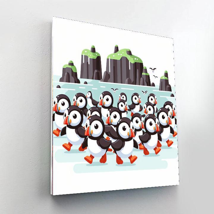 Playful Puffin Parade Numbered Painting Kits