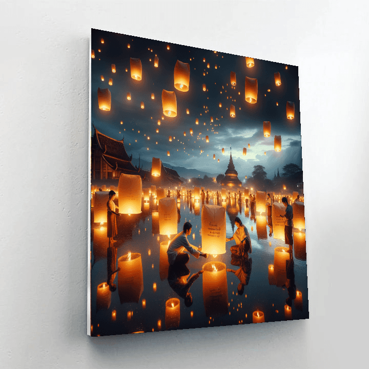 Yi Peng Lantern Festival - Thailand Paint By Numbers Kits