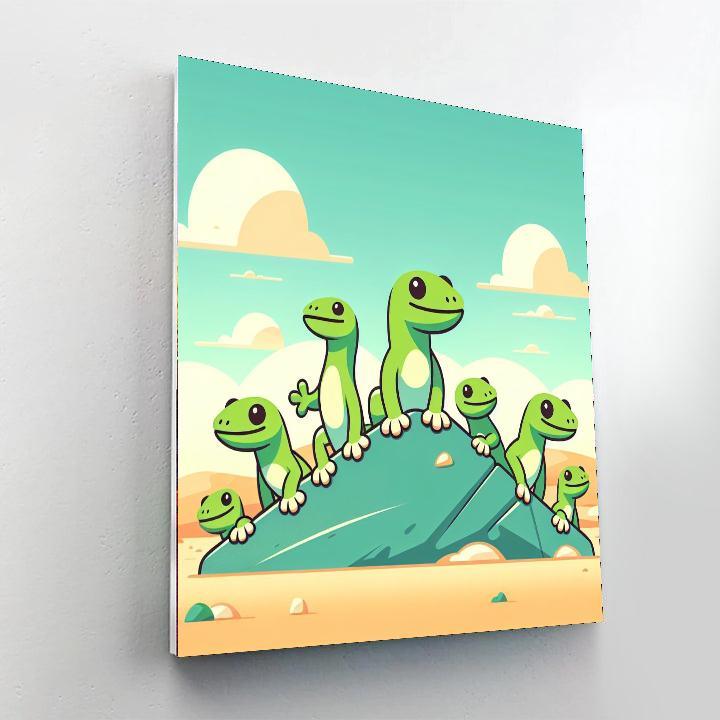 Giggling Gecko Gathering Number Painting