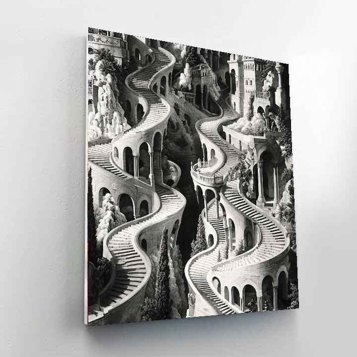 M.C. Escher Inspired Paradoxical Paths  Paint By Numbers
