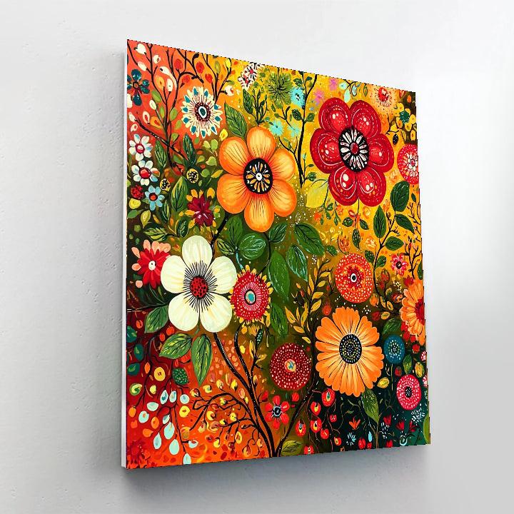 Frida Kahlo Inspired Cultural Blossoms  Paint By Color