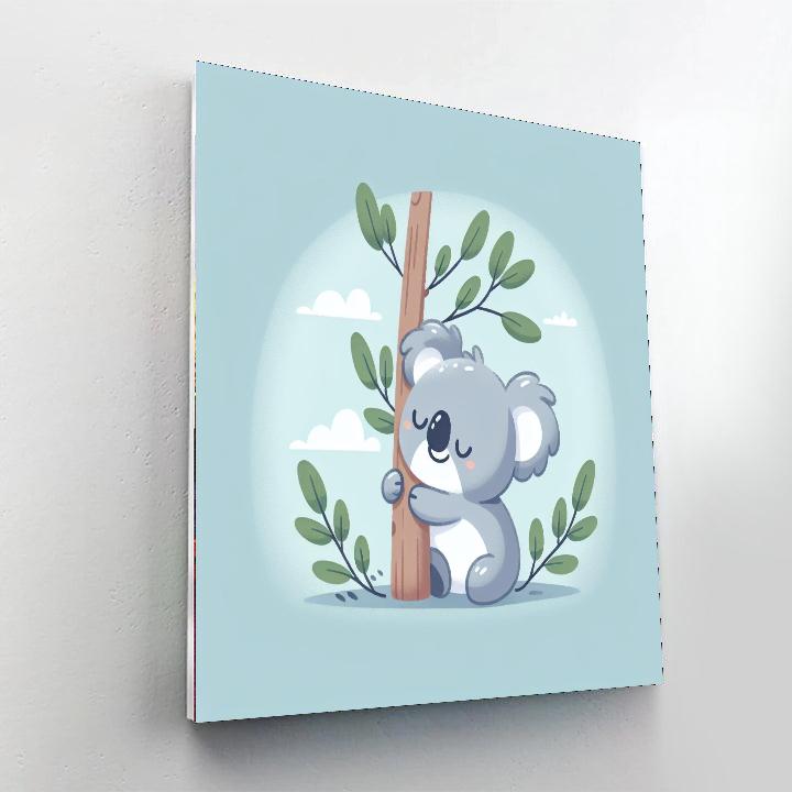 Curious Koala Tree Hug Number Painting