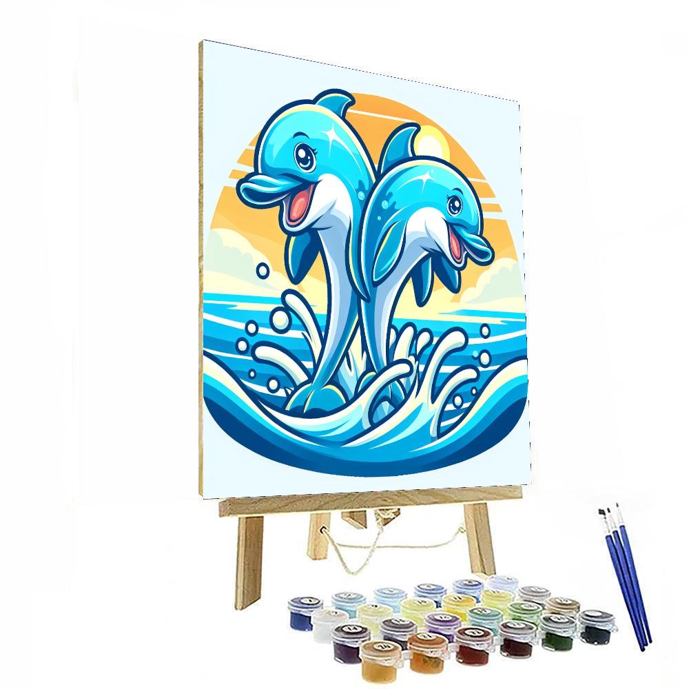 Dizzy Dolphins Painting Number Kit