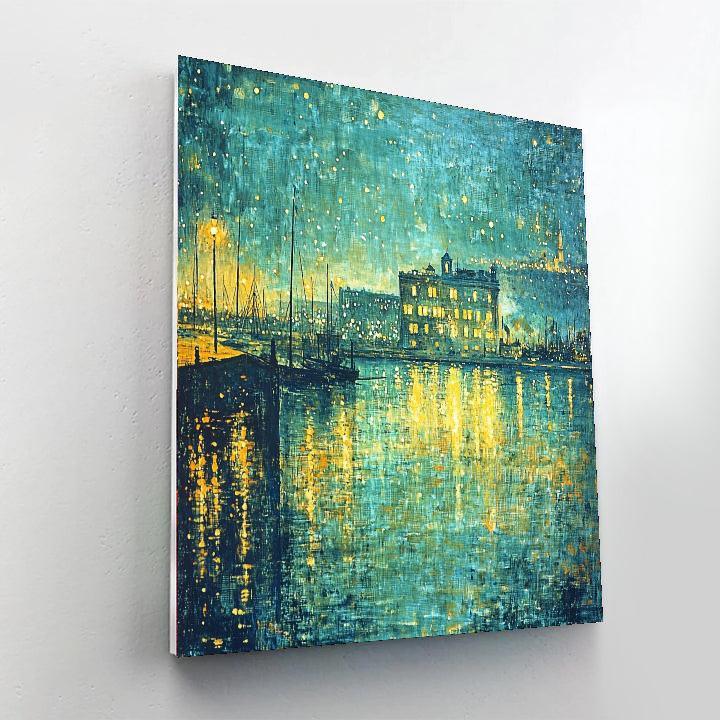 James Whistler Inspired Luminous Urban Nightscape  Paint By Numbers