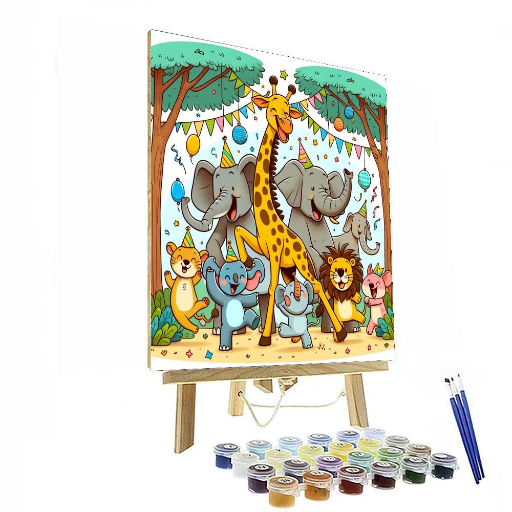 Cheerful Wild Animal Party DIY Paint By Numbers
