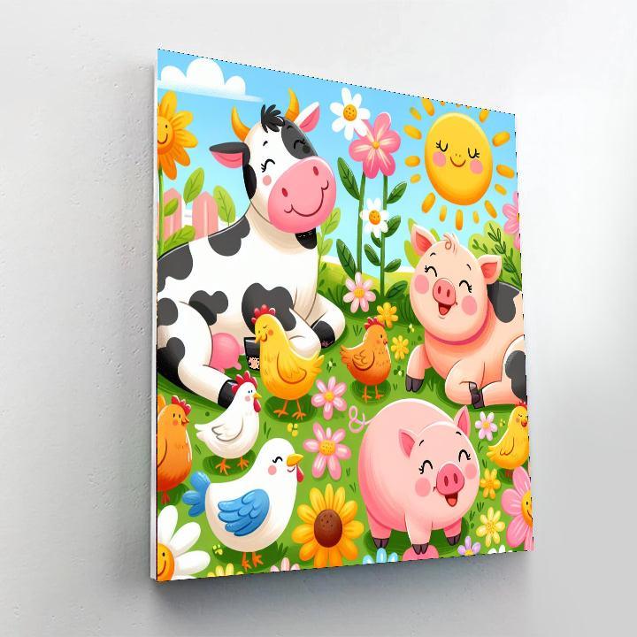 Cheerful Animal Farm DIY Paint By Numbers