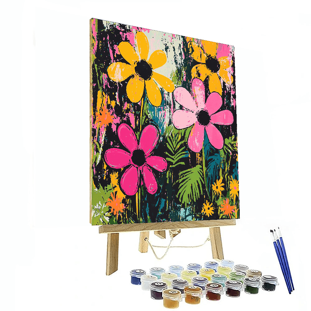 Warhol Inspired Psychedelic Garden  Painting By Numbers Kit