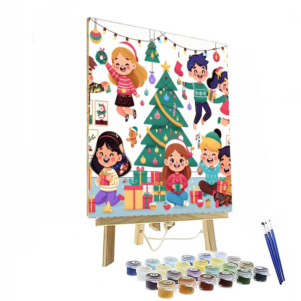Cheerful Christmas Celebration Painting By Numbers Kit