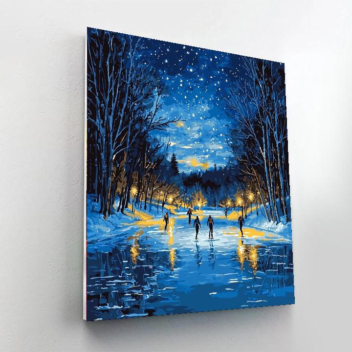 Caspar David Friedrich Inspired Night Skaters  Paint By Numbers