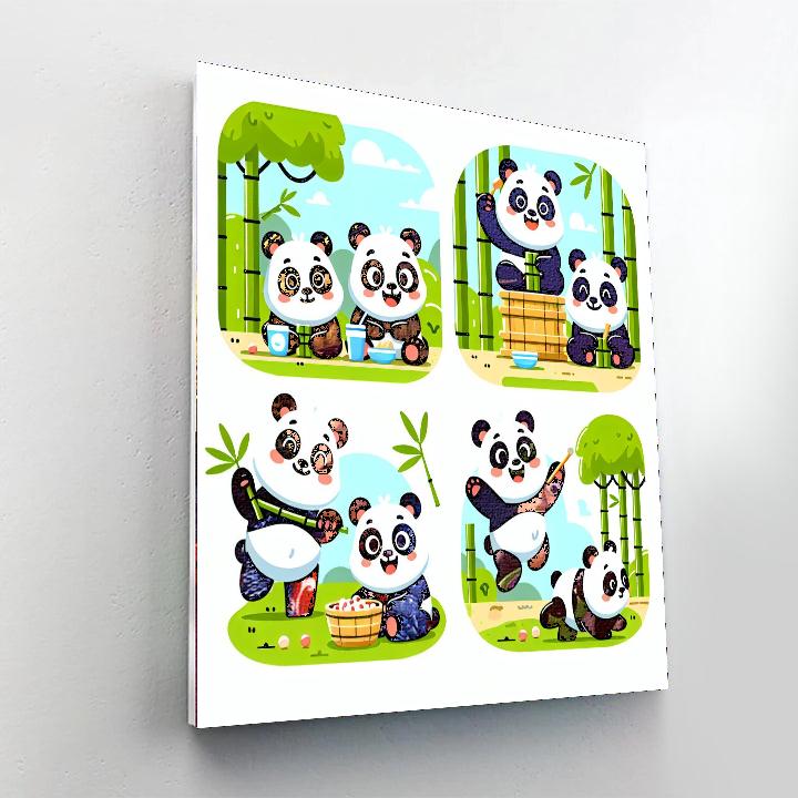 Playful Panda Pandemonium Paint By Color
