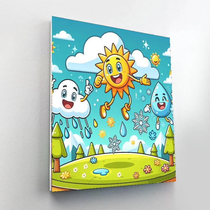 Whimsical Weather Adventures Number Painting