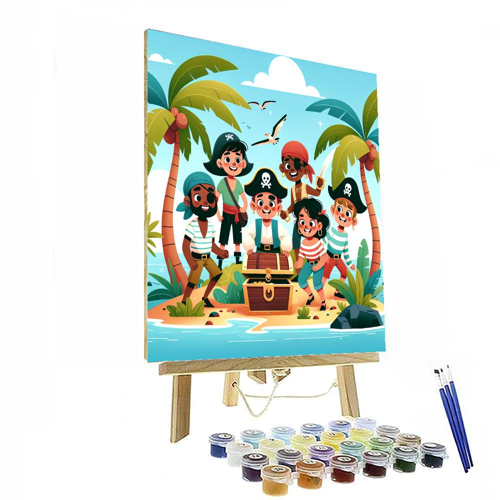 Pirates' Hidden Treasure Paint By Numbers Art