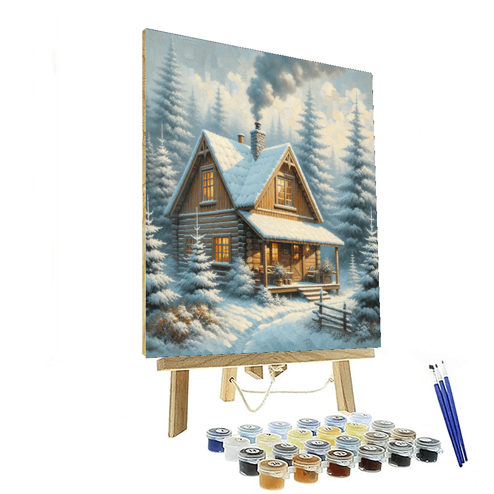 Nostalgic Winter Cabin Numbered Painting Kits