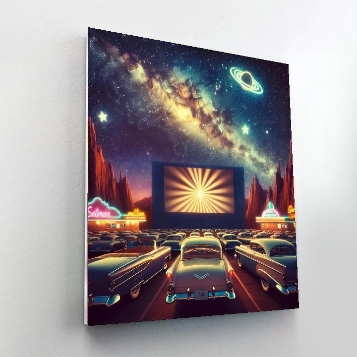 Retro Drive-in Nostalgia Paint By Color