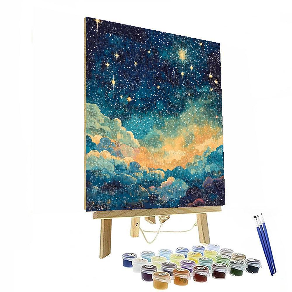Georges Seurat Inspired Twinkling Starscape  Numbered Painting Kits