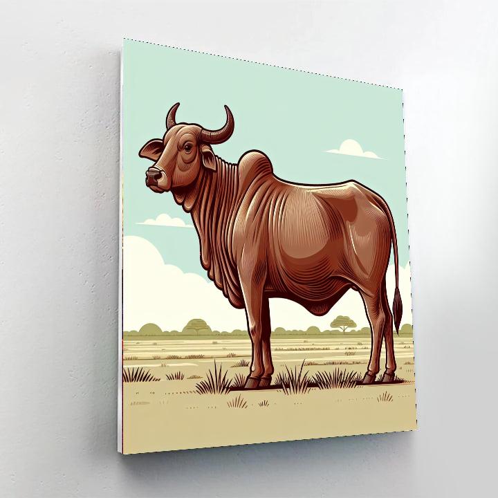 Zippy Zebu Paint By Numbers Art