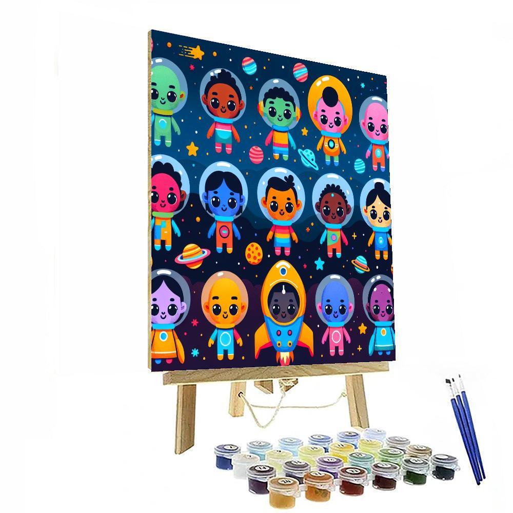 Alien's Intergalactic Journey Paint By Numbers Art