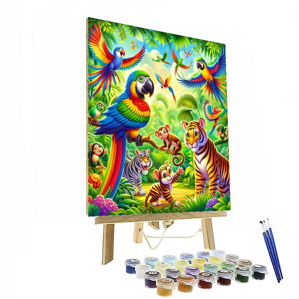 Fantasy Jungle Safari For Kids Numbered Painting Kits