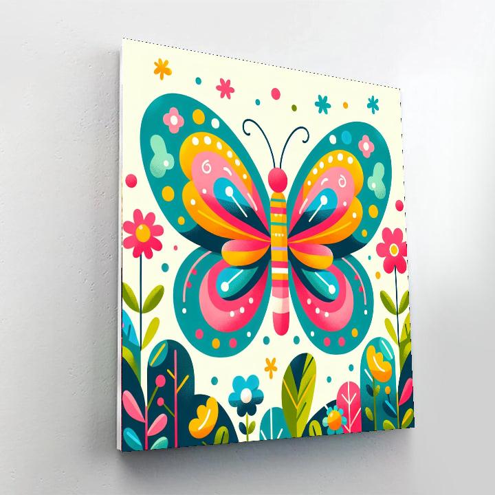 Lively Butterfly Painting Number Kit