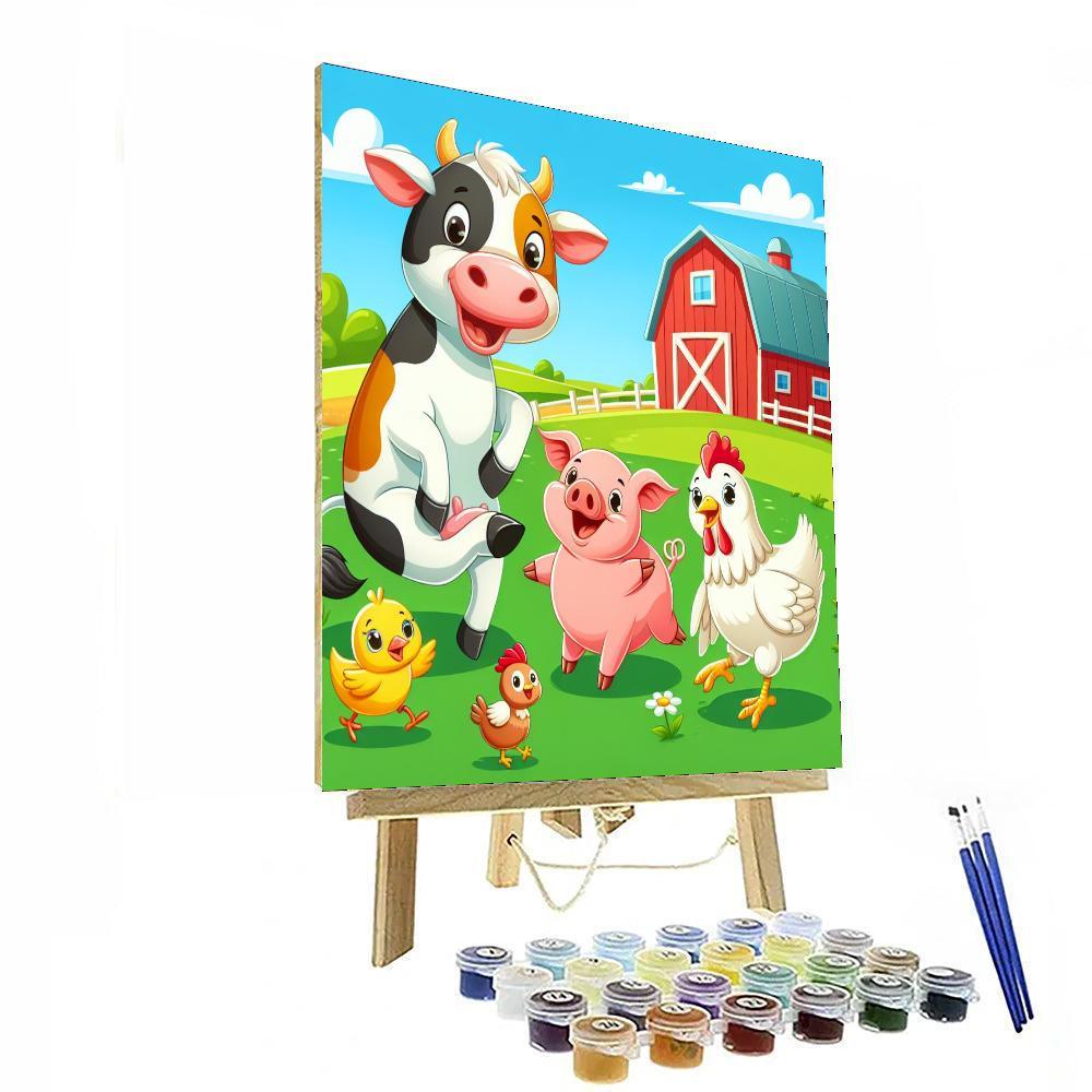 Farmyard Animal Playtime DIY Paint By Numbers