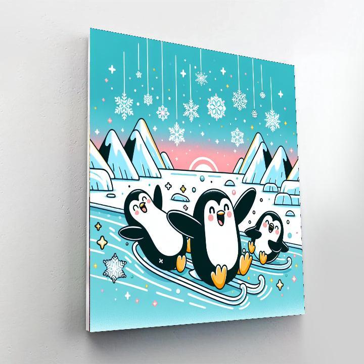 Cheerful Penguin Parade Paint By Numbers Kits