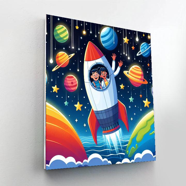 Playful Space Odyssey Paint By Numbers Art