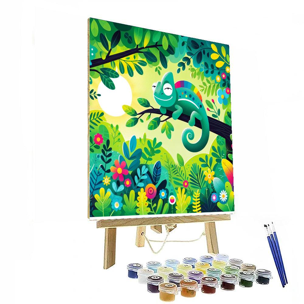 Whimsical Chameleon Numbered Painting Kits