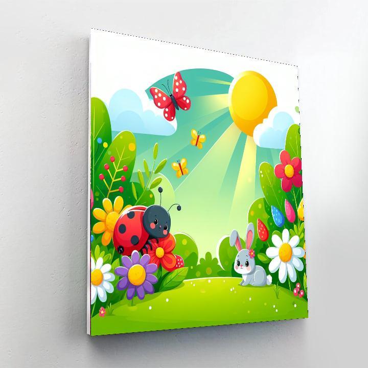 Garden Of Playful Critters Painting By Numbers Kit