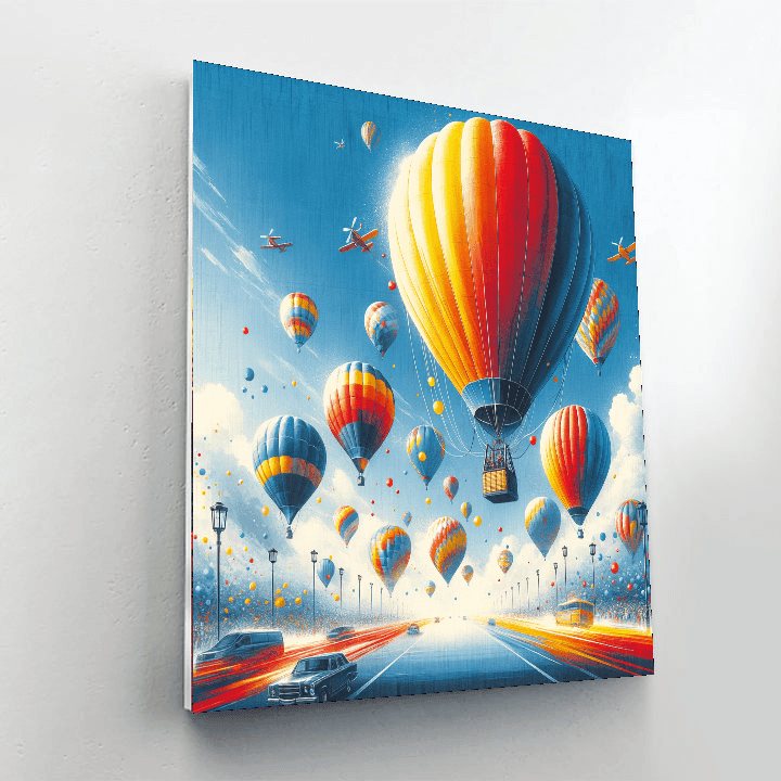 Cheerful Hot Air Balloon Festival Paint By Color