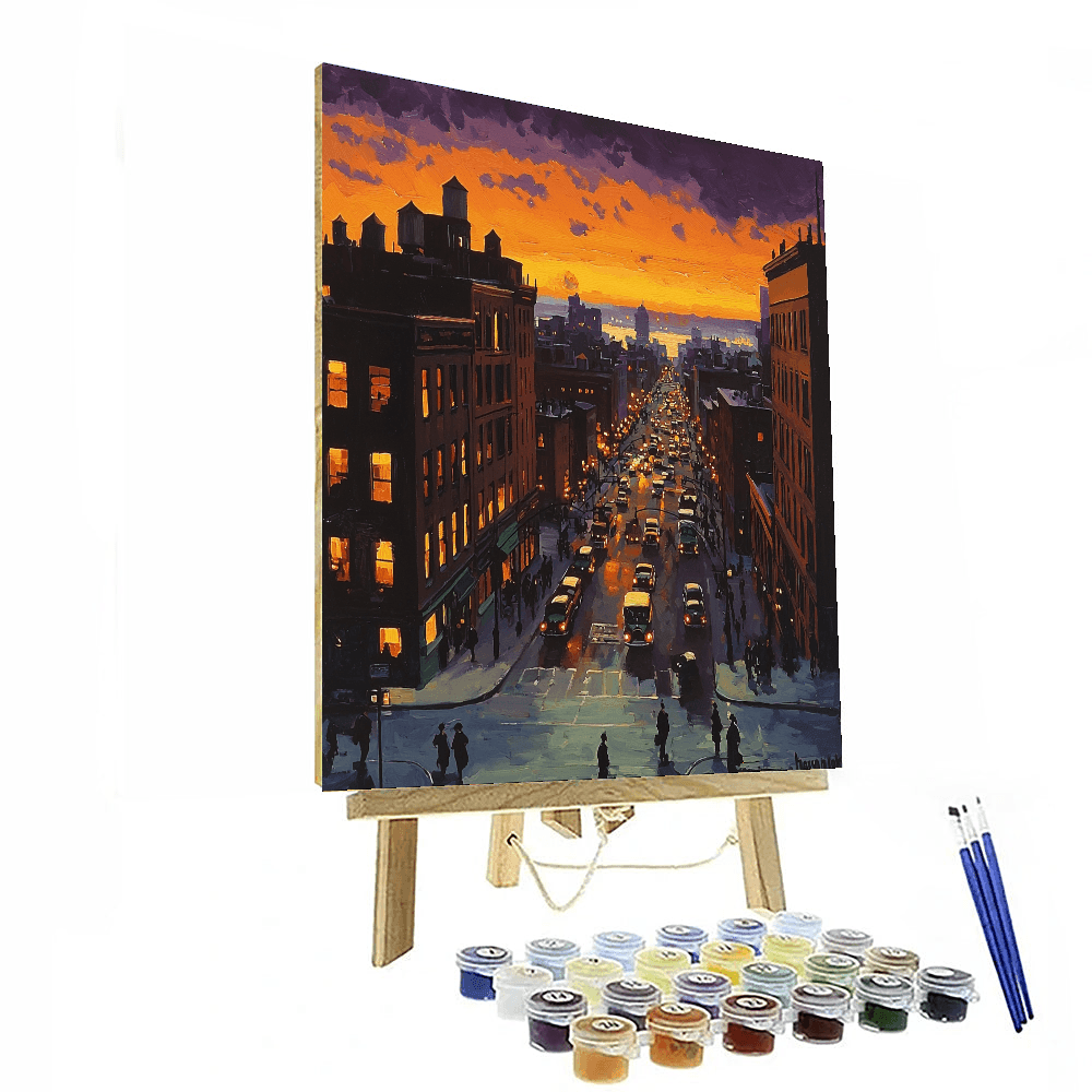 Edward Hopper Inspired Dusk In The City  Paint By Numbers