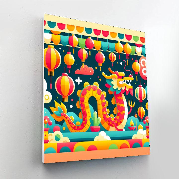 Mystic Chinese Dragon Dance Paint By Numbers Art
