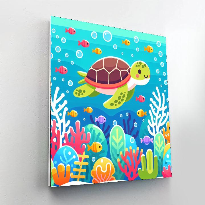 Sweet Sea Turtle Journey Painting Number Kit