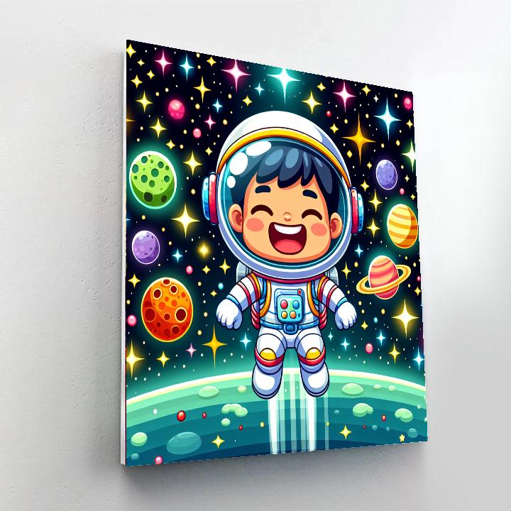 Curious Child Astronaut Paint By Color