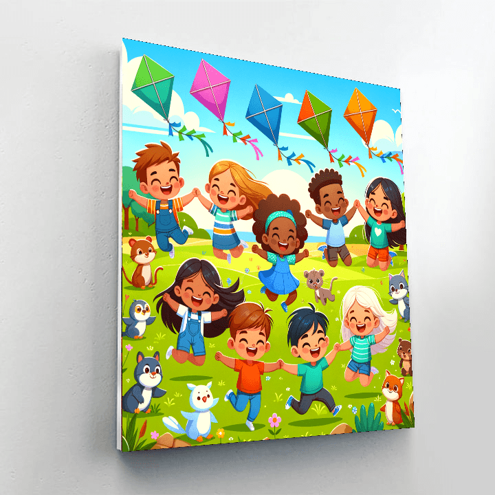 Whimsical Windy Day Number Painting