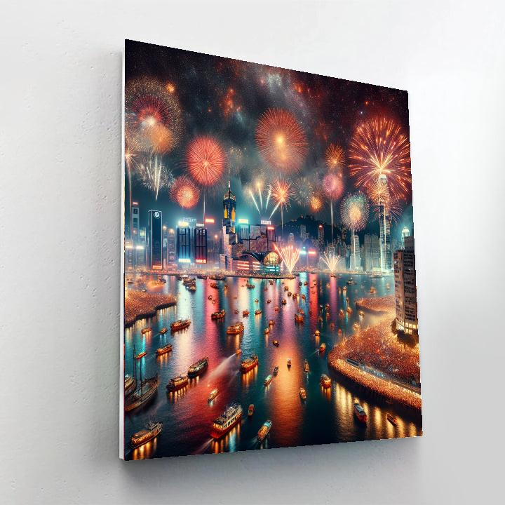 Lunar New Year Fireworks - Hong Kong Numbered Painting Kits