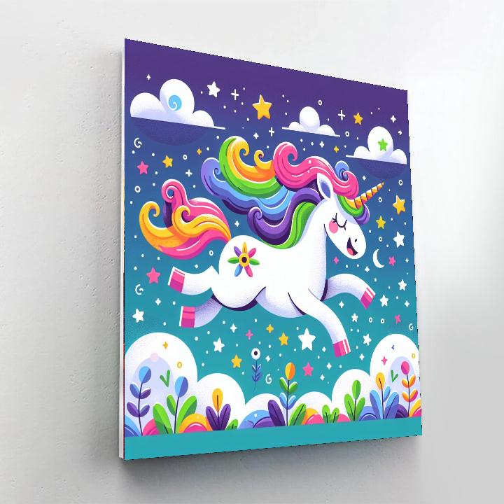 Mystic Unicorn Fantasy Number Painting
