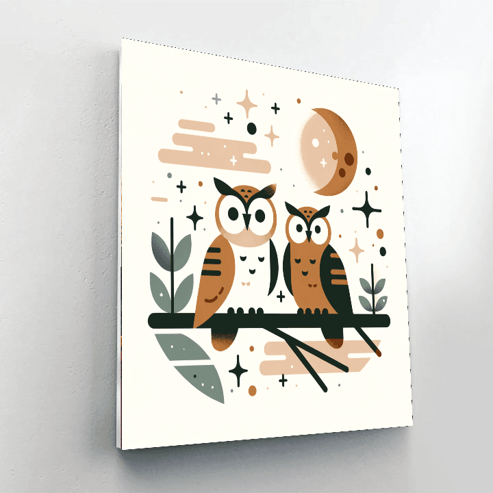 Cozy Night With Owls Paint By Numbers
