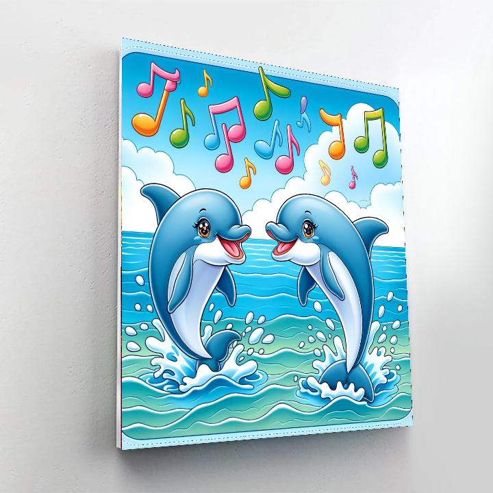 Musical Dolphin Splash Paint By Numbers Art