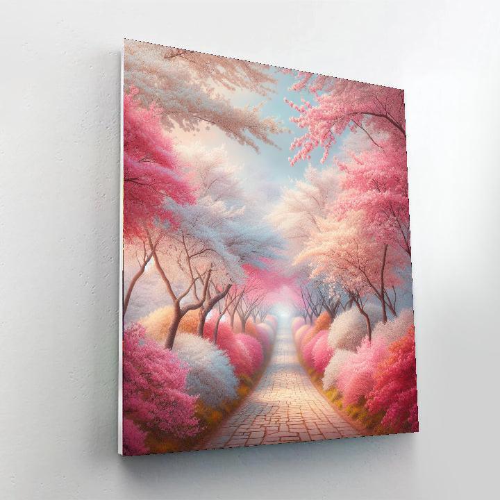 Dreamy Cherry Blossom Pathway Numbered Painting Kits
