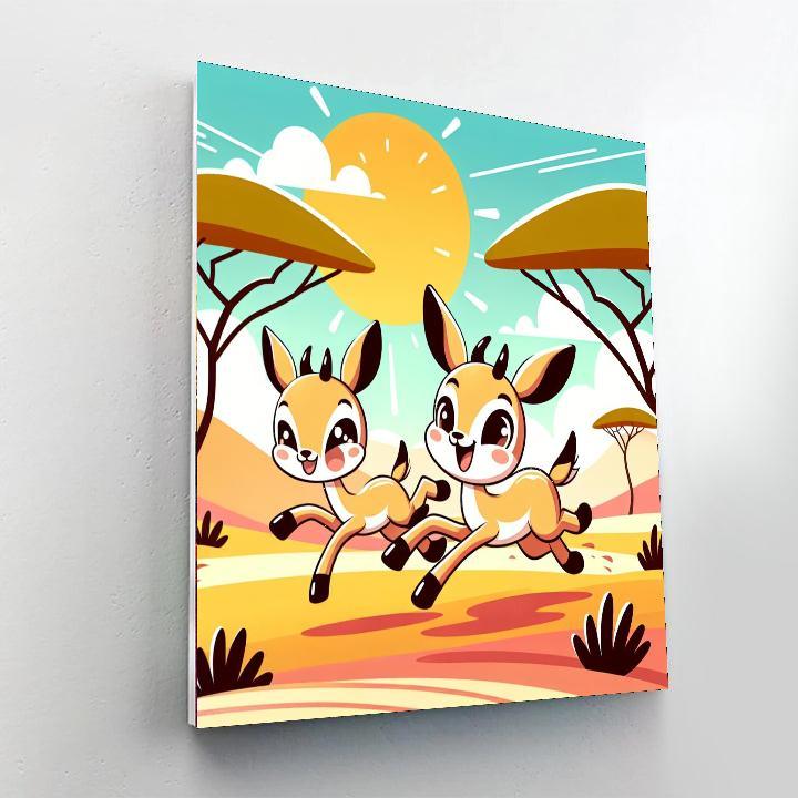 Galloping Gazelles Numbered Painting Kits