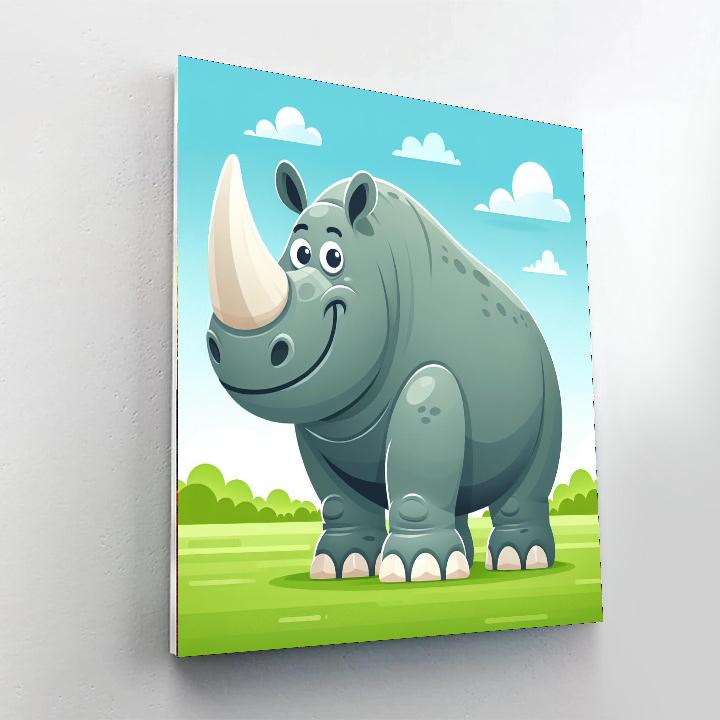 Gigantic Rhino Painting By Numbers Kit