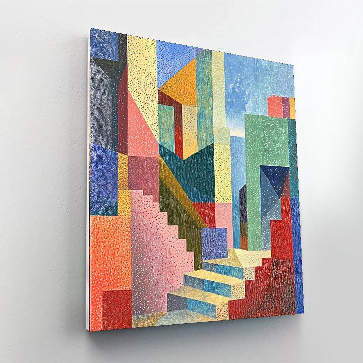 Georges Seurat Inspired Geometric Whimsy  Paint By Numbers Art