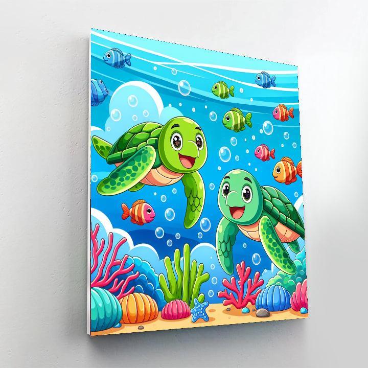 Sailing Sea Turtles Numbered Painting Kits