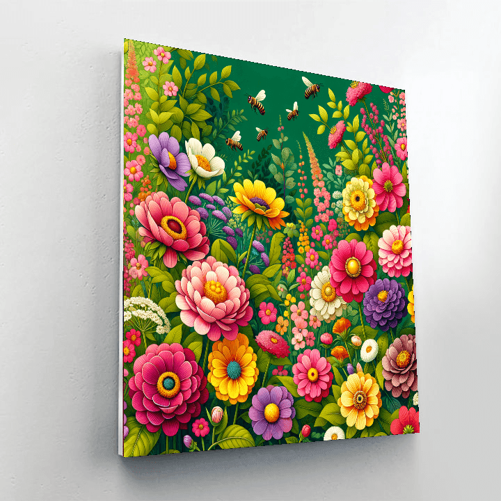 Sunny Spring Garden Painting Number Kit